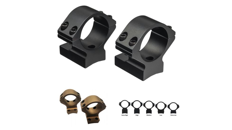 Talley Lightweight Alloy Scope Mounts for Browning/Howa/Remington, Black, Burnt Bronze, Silver