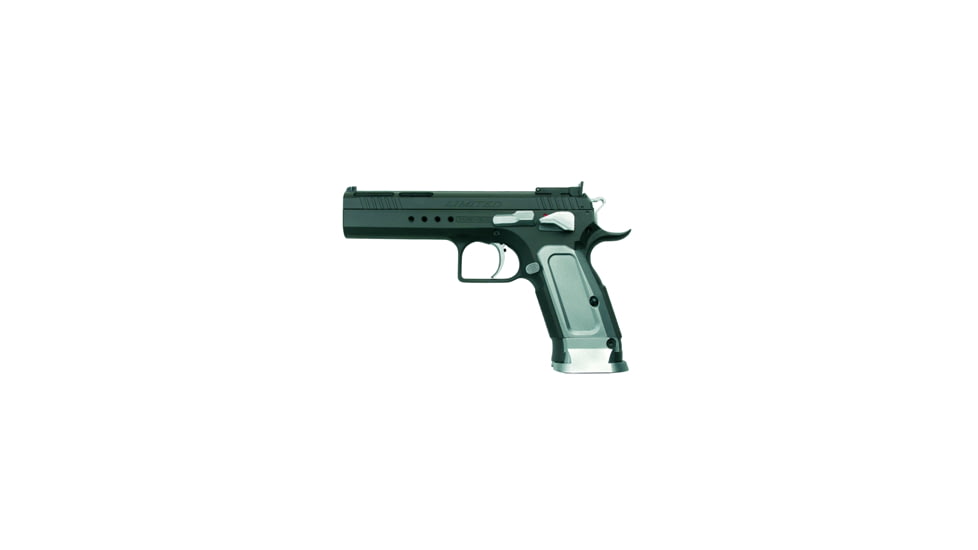 Tanfoglio Limited-Custom Pistol, 10mm Auto, 4.75in barrel, matte black steel frame, aluminum grip, recoil operated semi-automatic, adjustable target, 12 round magazine, TOLTDCM10MM4.751FRRMPG