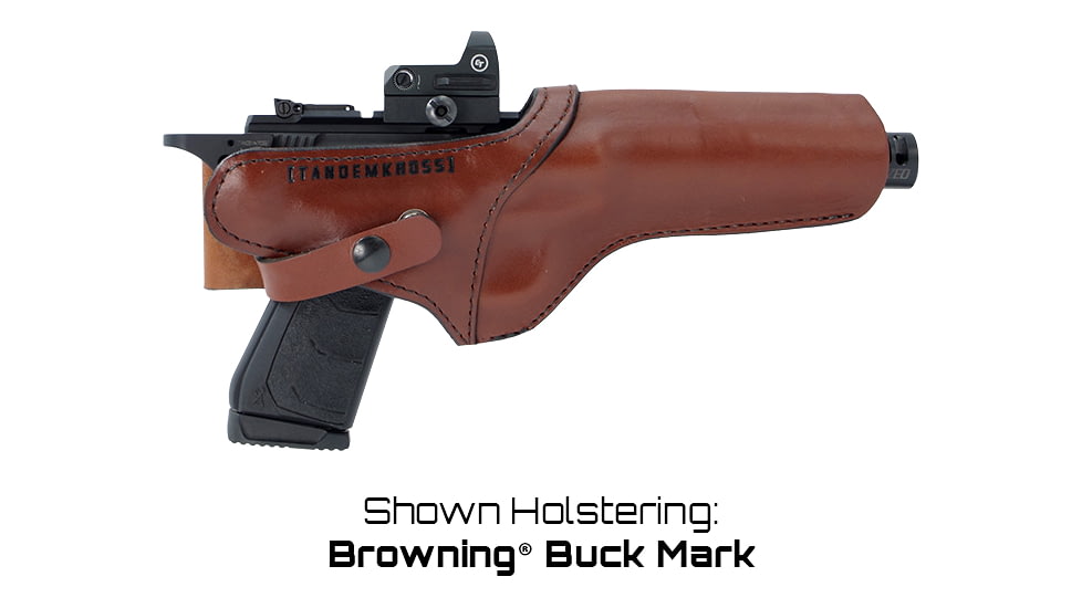 TANDEMKROSS Sideslinger Premium Leather Ranch Right Hand Belt Loop Holster For Ruger MK Series, 22/45 Browning Buck Mark, And Smith &amp; Wesson SW22 Victory, Brown, TK19N0368BRN1