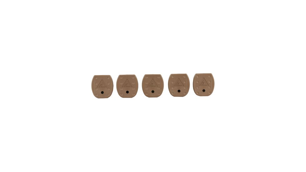 TangoDown 40 S&amp;W 9mm 357 Sig 45GAP Vickers Tactical Magazine Floor Plates, Pack of 5, Tan, TDVTMFP-001-BRN