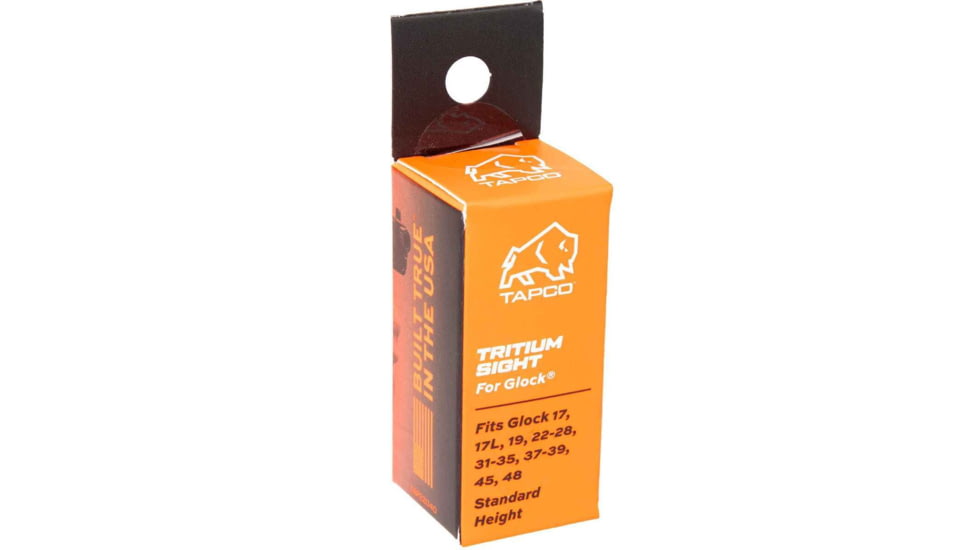 Tapco STDH Tritium Pistol Night Sight, Glock, Black Rear Sight, Tritium Green Front Sight, Black, TAP22040