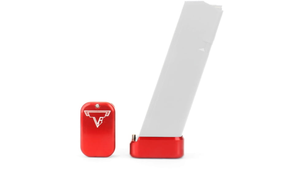 Taran Tactical Innovations Base Pad for Glock 9mm/.40 Magazine +3/4, Red, 4, GBP940-003