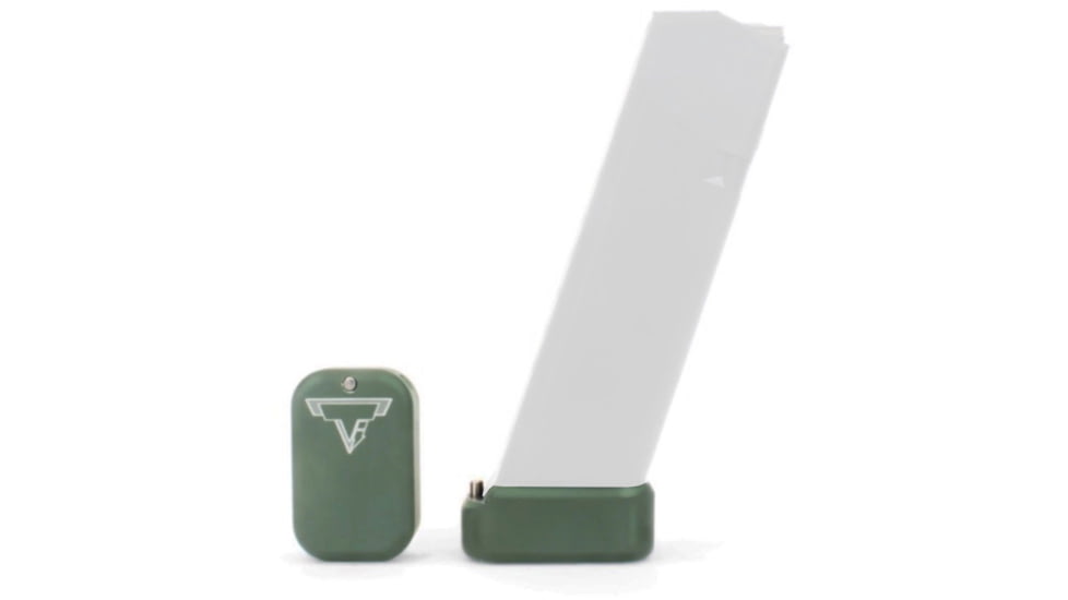 Taran Tactical Innovations Base Pad for Glock 9mm/.40 Magazine +3/4, Green, 4, GBP940-007
