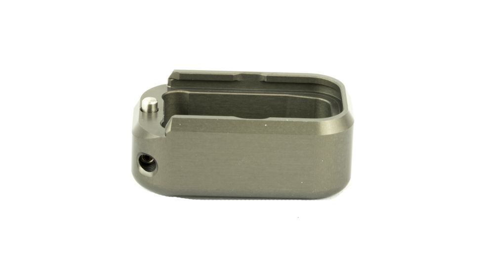Taran Tactical Innovations Firepower Magazine Extension Base Pad, Glock 17/17L/19X/22/24/34/35/45, +3/4 Round, Titanium Gray, GBP940-005