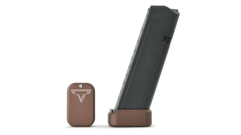 Taran Tactical Innovations Firepower Magazine Extension Base Pad, Glock 19/23, +2/3 Round, Coyote Bronze, GBP940C-06