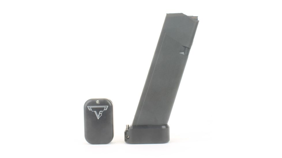 Taran Tactical Innovations Firepower Magazine Extension Base Pad, Glock 19/23, +2/3 Round, Flat Black, GBP940C-00