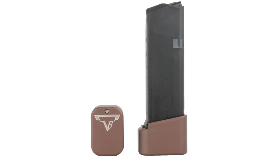 Taran Tactical Innovations Firepower Magazine Extension Base Pad, Glock 19/23, +4/5 Round, Coyote Bronze, GBP940C-6
