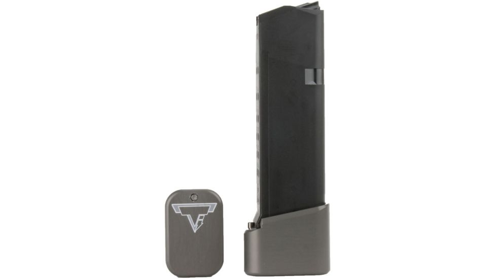 Taran Tactical Innovations Firepower Magazine Extension Base Pad, Glock 19/23, +4/5 Round, Titanium Gray, GBP940C-5