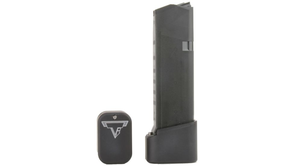 Taran Tactical Innovations Firepower Magazine Extension Base Pad, Glock 19/23, +4/5 Round, Flat Black, GBP940C-0