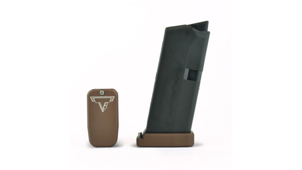 Taran Tactical Innovations Firepower Magazine Extension Base Pad, Glock 43, +1 Round, Coyote Bronze, GBP9-006