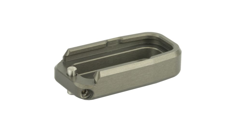 Taran Tactical Innovations Firepower Magazine Extension Base Pad, Glock 43, +1 Round, Titanium Gray, GBP9-005
