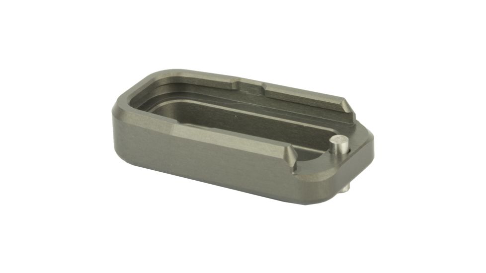Taran Tactical Innovations Firepower Magazine Extension Base Pad, Glock 43, +1 Round, Titanium Gray, GBP9-005
