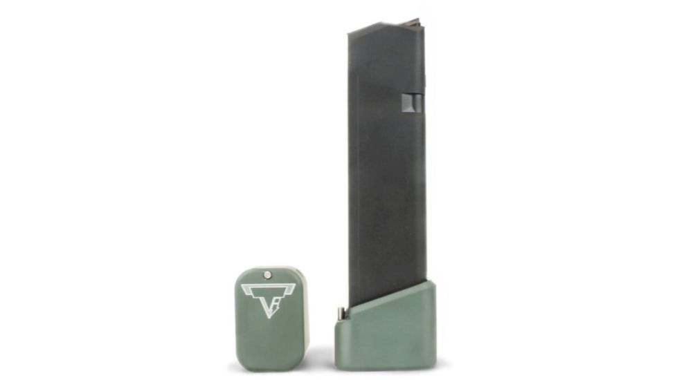 Taran Tactical Innovations Firepower Magazine Extension Base Pad, Glock 17/17L/19X/22/24/34/35/45, +5/6 Round, OD Green, GBP940-07