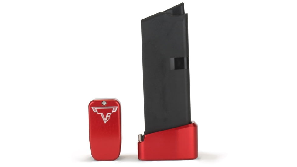 Taran Tactical Innovations Base Pad for Glock 43 Magazine, Red, 2, GBP9-03