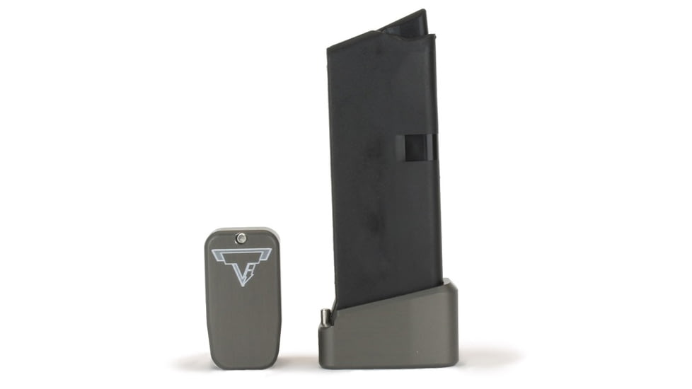 Taran Tactical Innovations Base Pad for Glock 43 Magazine, Titanium Gray, 2, GBP9-05