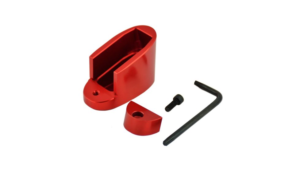 Taran Tactical Innovations Firepower Magazine Extension Base Pad, Smith &amp; Wesson M&amp;P Shield 9/40, +1/2 Round, Red, MPSB940-03