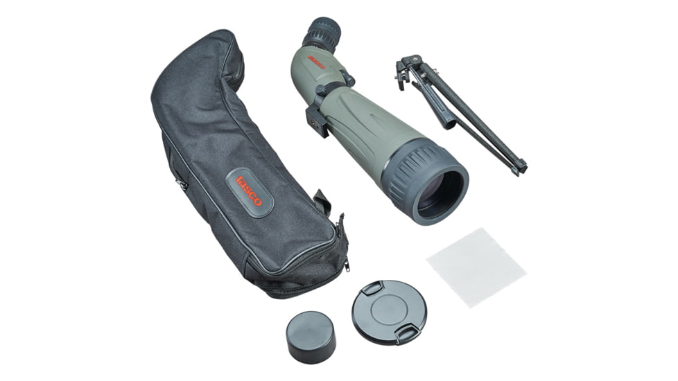 Tasco 20-60x80mm Gray FC Spotting Scope, Angled, Tripod, Gray,Soft Case, Box 5L, TS20608045