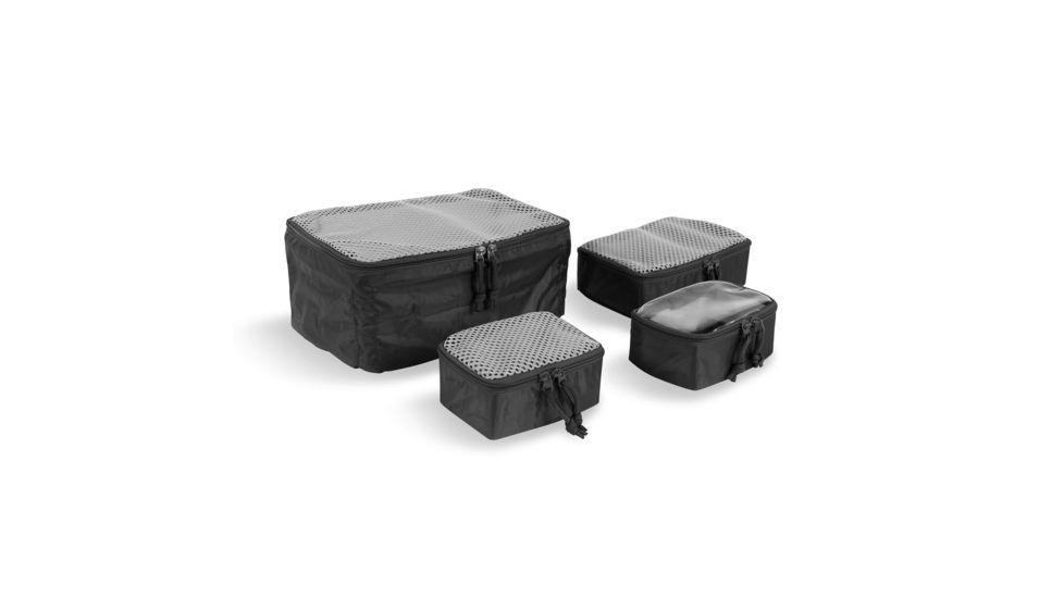 Tasmanian Tiger Modular Pouch Set, 4 Pouches, 200D Polyester PU/ 150D Polyester Mesh, Black, TT-7571-040