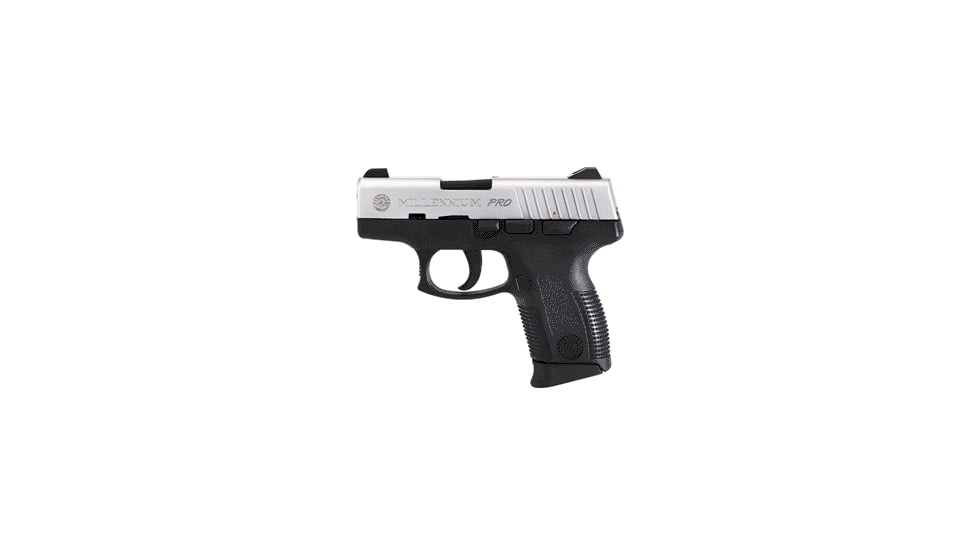 Taurus Millennium-Pro-PT-138 Pistol, .380 ACP, 3.25 in barrel, polymer frame, integrated polymer grip, recoil operated semi-automatic, striker double-action, frame mounted safety, firing pin block, 3-dot fixed, 12 round magazine, TRSMLNMPROPT138-FRRMPG