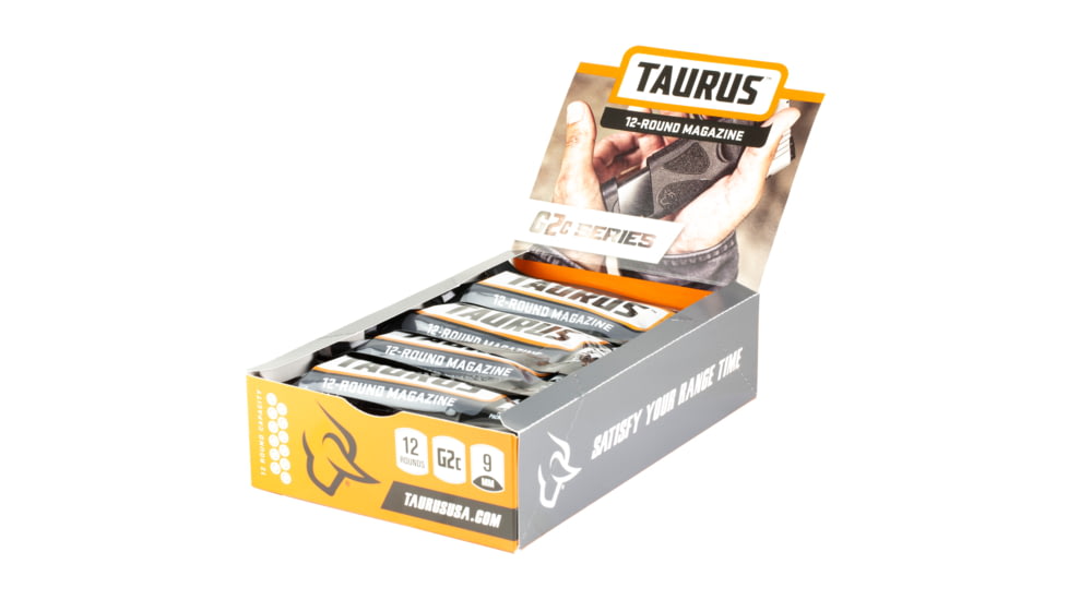 Taurus 389000900 G2C Magazine Pop Display 12 Pack 12rd 9mm Luger Black Steel w/ Polymer Base Plate, Steel, 389000900-12RD