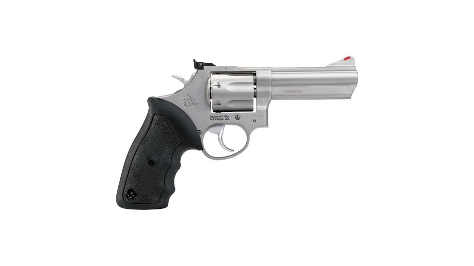 Taurus 66 Revolver, .357 Magnum/.38 Special, 4in Barrel, X-Large, Adjustable, Stainless Frame, Rubber Grip, 7 Round Cylinder, 2-660049