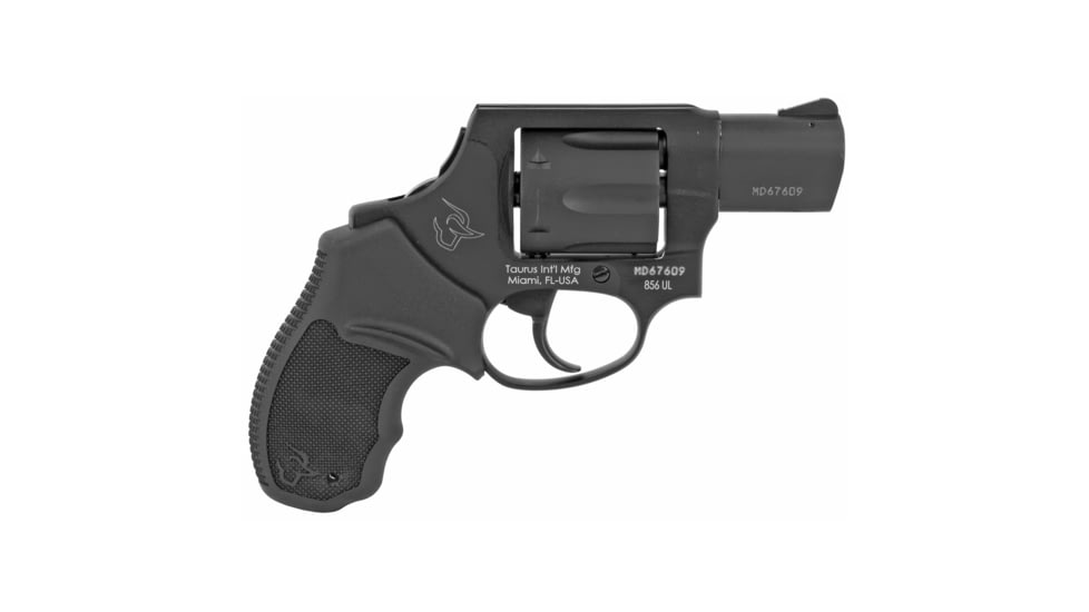 Taurus 856 Ultra Lite Revolver, .38 Special +P, 2in Barrel, Fixed, Matte Black Frame, Rubber Grip, 6 Round Cylinder, 2856021ULCH
