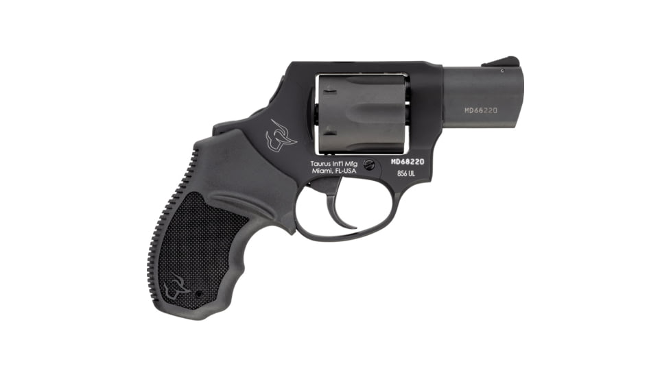 Taurus 856 Ultra Lite Revolver, .38 Special +P, 2in Barrel, Fixed, Matte Black Frame, Rubber Grip, 6 Round Cylinder, 2856021ULCH