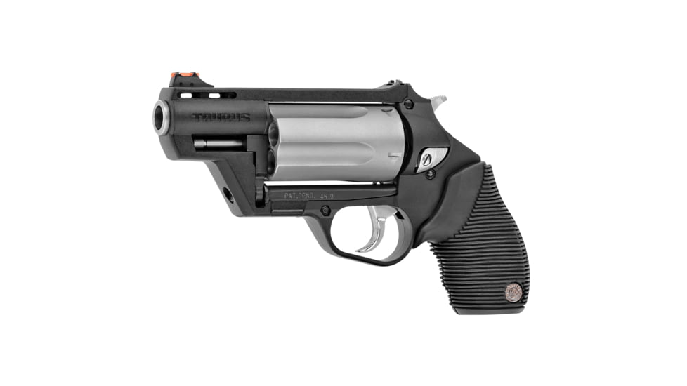 Taurus Judge PD Revolver, .45 Long Colt/.410 Bore, 2.5in Barrel, Adjustable Sight, Black Frame, Rubber Grip, 5 Round Cylinder, 2441029TCPLY