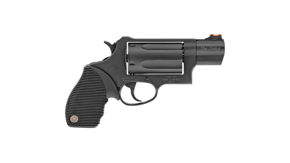 Taurus Judge PD Revolver, .45 Long Colt/.410 Bore, 2.5in Barrel, X-Large, Fixed Sight, Black Frame, Rubber Grip, 5 Round Cylinder, 2441031TC
