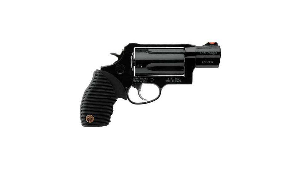 Taurus Judge PD Revolver, .45 Long Colt/.410 Bore, 2.5in Barrel, X-Large, Fixed Sight, Black Frame, Rubber Grip, 5 Round Cylinder, 2441031TC