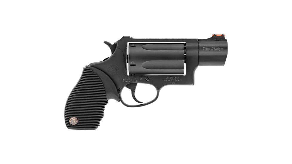 Taurus Judge PD Revolver, .45 Long Colt/.410 Bore, 2.5in Barrel, X-Large, Fixed Sight, Black Frame, Rubber Grip, 5 Round Cylinder, 2441031TC