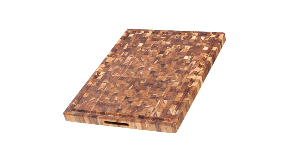 Teak Haus 16lb Butcher Block HD Cutting Board w/ Juice Canal, 24in x 18in x 1.5in, 16lb, 333