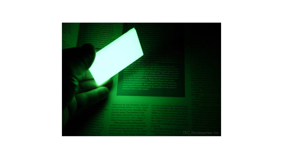 TEC Accessories BEACON Patch, 3in X 2in X 0.19in, Proprietary Embrite Compound Construction, Hook And Loop Backing, Biohazard Artwork, Glows Aqua In The Dark, EMP-002-A