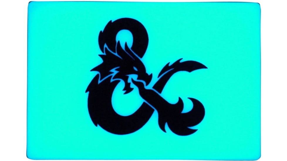 TEC Accessories BEACON Patch, 3in X 2in X 0.19in, Proprietary Embrite Compound Construction, Hook And Loop Backing, Dungeons &amp; Dragons Artwork, Glows Aqua In The Dark, EMP-007-A