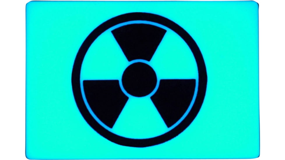 TEC Accessories BEACON Patch, 3in X 2in X 0.19in, Proprietary Embrite Compound Construction, Hook And Loop Backing, Radioactive Artwork, Glows Aqua In The Dark, EMP-003-A