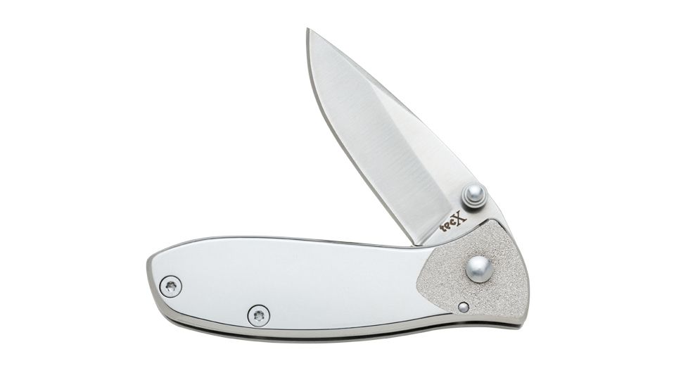 TecX Tags-S 440 Stainless Drop Point Blade, Folding Knife, Stainless Handle, 2.75 75702