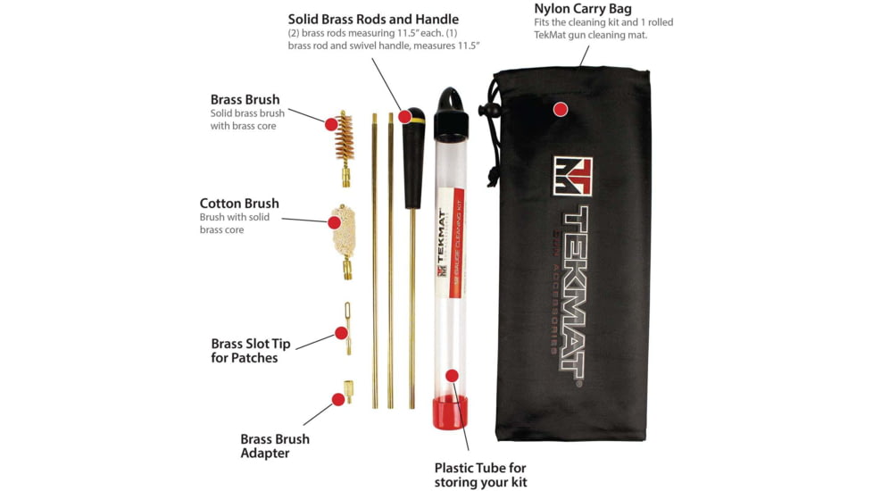 TekMat 12-Gauge 8-piece Shotgun Cleaning Kit, TEK-CK-12GAUGE