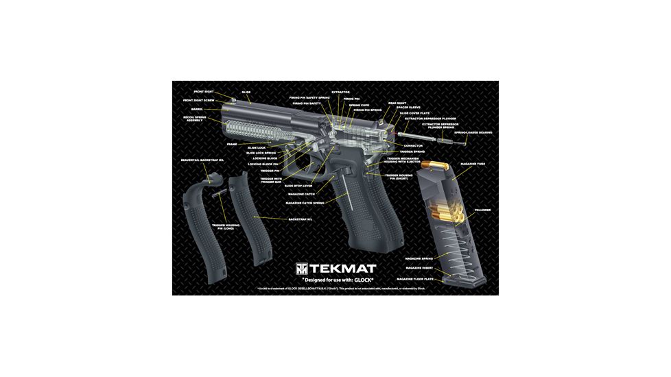 Tekmat Armorers Bench Mat 11''x17'' Glock 17 G4 Cut Away
