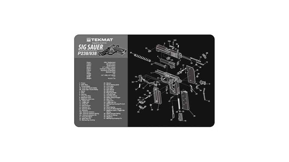 Tekmat Armorers Bench Mat 11''x17'' Sig Sauer 238 Pistol