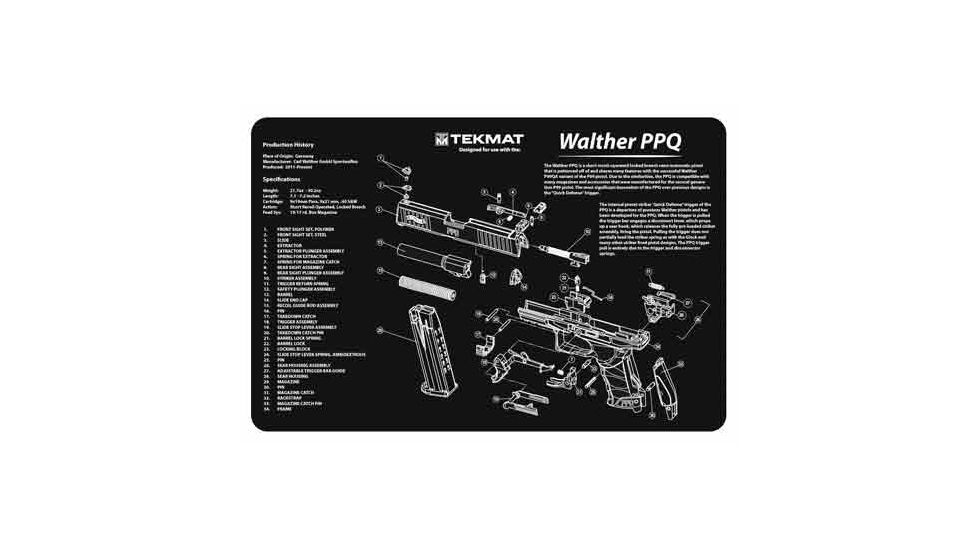 Tekmat Armorers Bench Mat 11''x17'' Walther Ppq Pistol