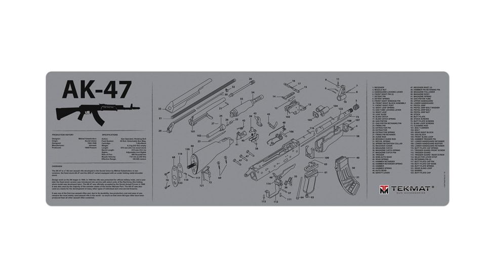 Tekmat Armorers Bench Mat 12''x36'' Ak-47 Grey