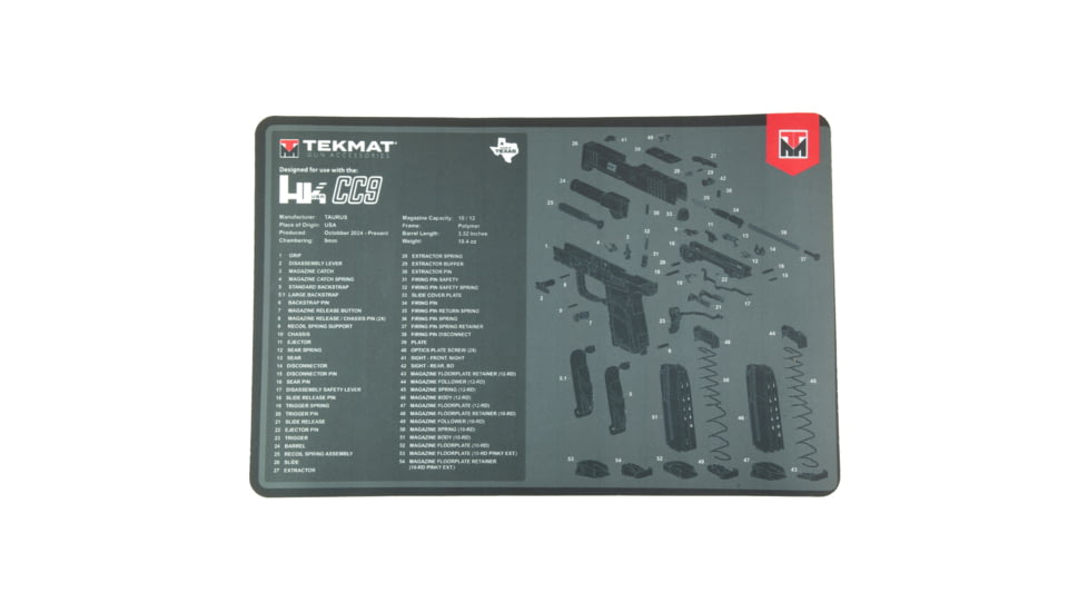 TekMat Cleaning Mat, Heckler &amp; Koch CC9, TEK-R17-HK-CC9