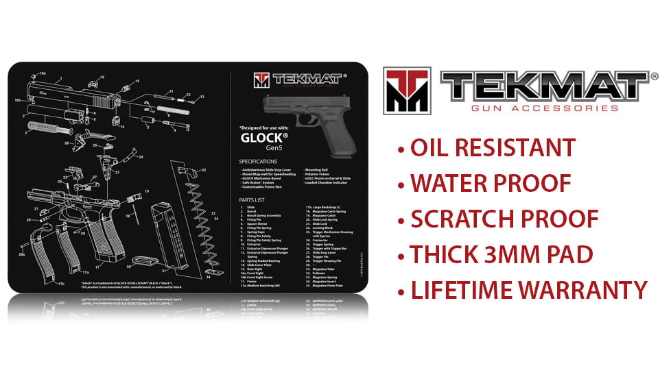 TekMat Glock Gen 5 Gun Cleaning Mat, TEK-R20-GLOCK-G5