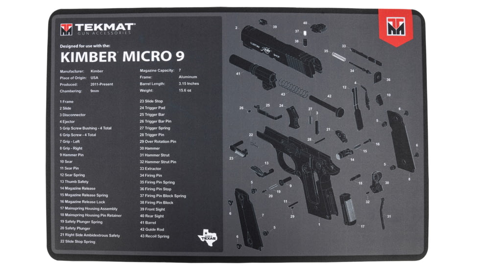 TekMat TEKR17KIMBERMCR9 Kimber Micro 9 Cleaning Mat