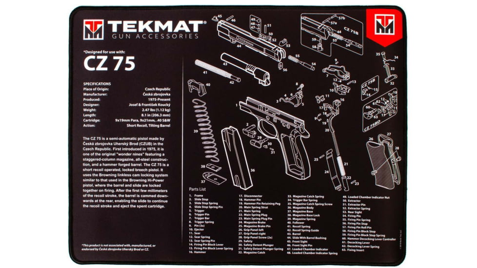 TekMat Ultra 20 - CZ-75 Gun Cleaning Mat, TEK-20-CZ75