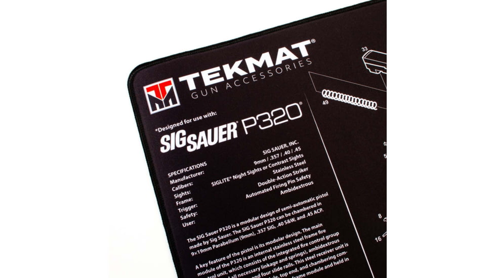 TekMat Ultra 20 - Sig Sauer P320 Gun Cleaning Mat, Black, TEK-20-SIGP320