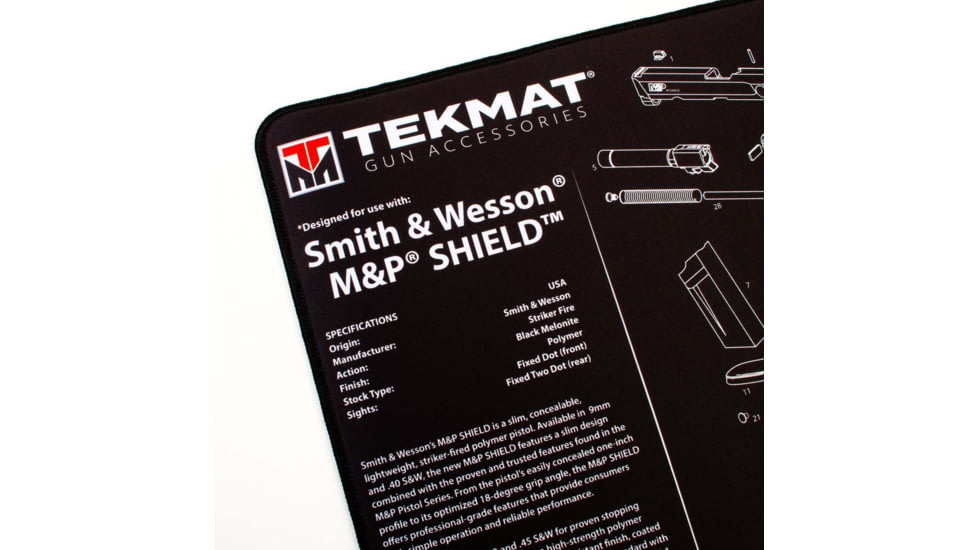 TekMat Ultra 20 - Smith and Wesson MP Shield Gun Cleaning Mat, Black, TEK-20-SW-MP-SHIELD