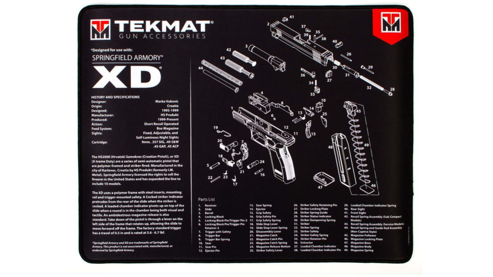 TekMat Ultra 20 - Springfield Armory XD Gun Cleaning Mat, Black, TEK-20-XD