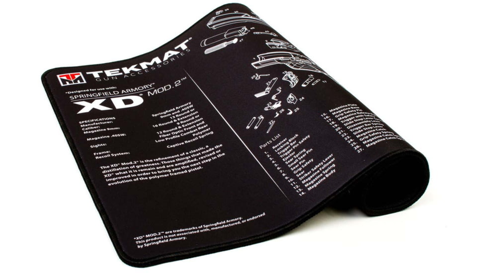 TekMat Ultra 20 - XD Mod 2 Gun Cleaning Mat, Black, TEK-20-XDMOD2
