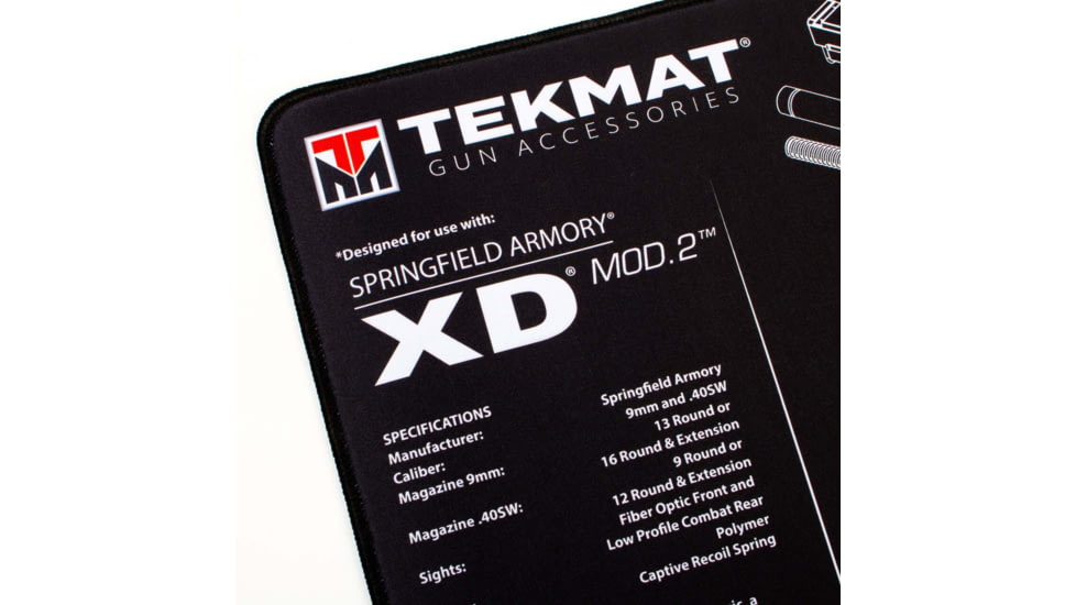TekMat Ultra 20 - XD Mod 2 Gun Cleaning Mat, Black, TEK-20-XDMOD2